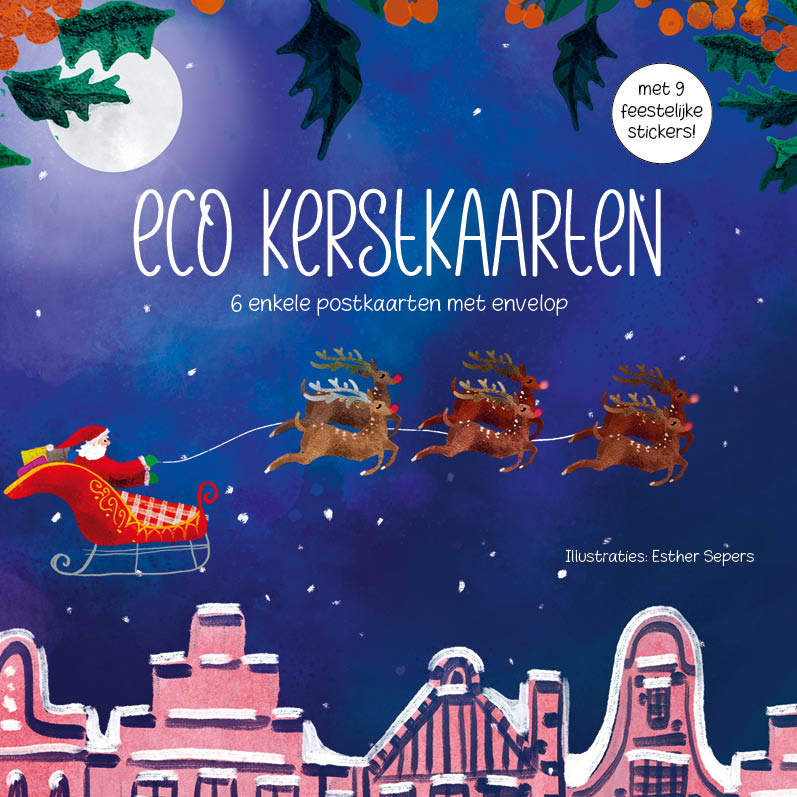 Eco Kerstkaarten Set 22 Esther 6 st. + 9 stickers – Zintenz