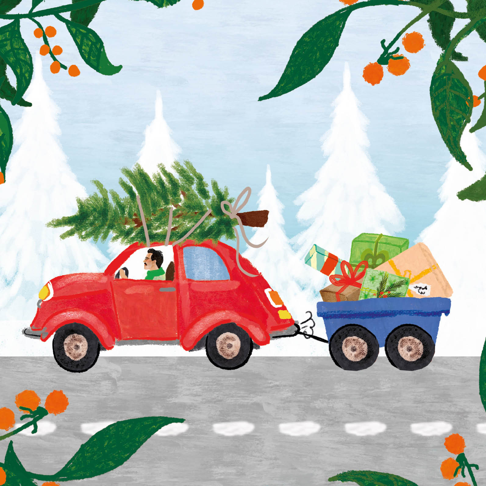 Eco Kerstkaarten Set 22 Esther 6 st. + 9 stickers – Zintenz