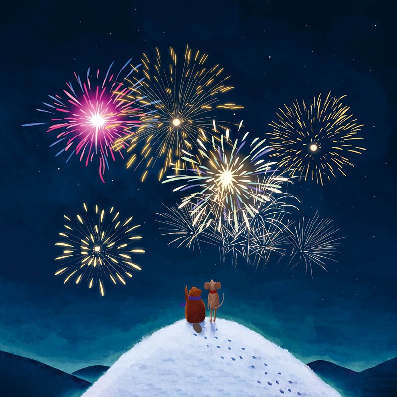 Eco Nieuwjaarskaarten 6 st. + 9 stickers – Zintenz