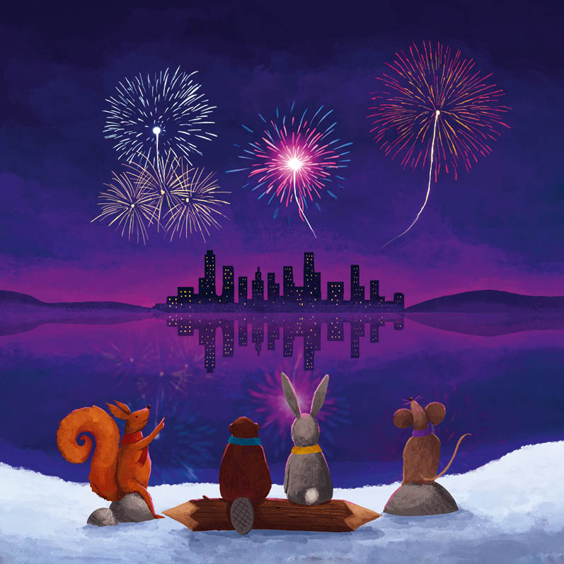 Eco Nieuwjaarskaarten 6 st. + 9 stickers – Zintenz