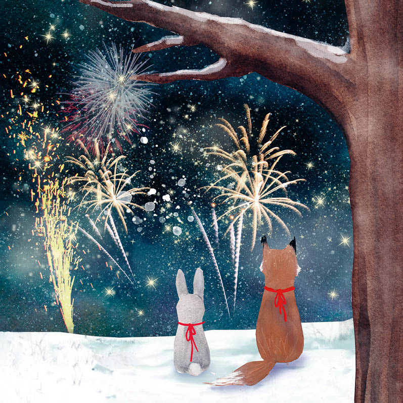 Eco Nieuwjaarskaarten 6 st. + 9 stickers – Zintenz