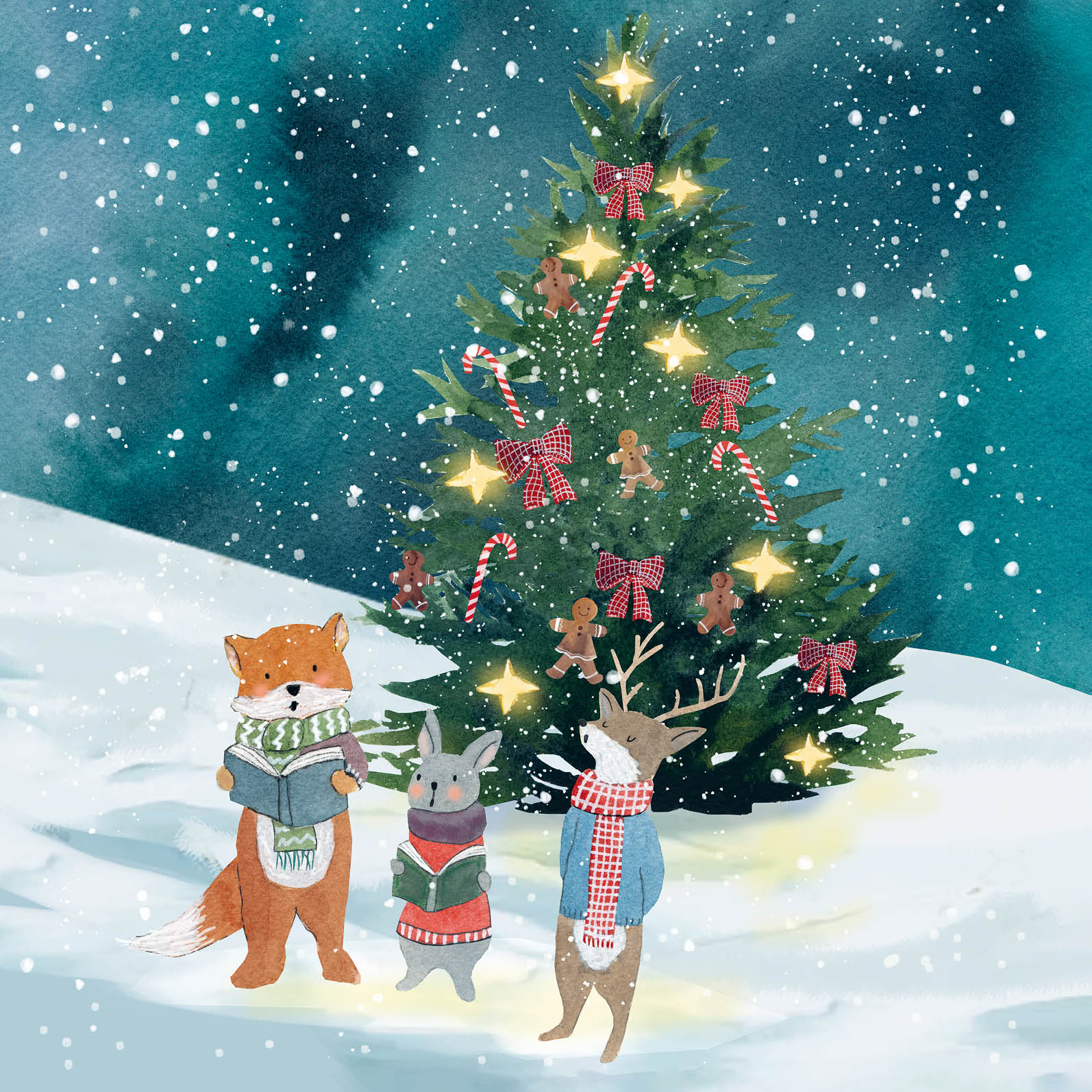 Eco Kerstkaarten Set 20 Tina 6 st. + 9 stickers – Zintenz