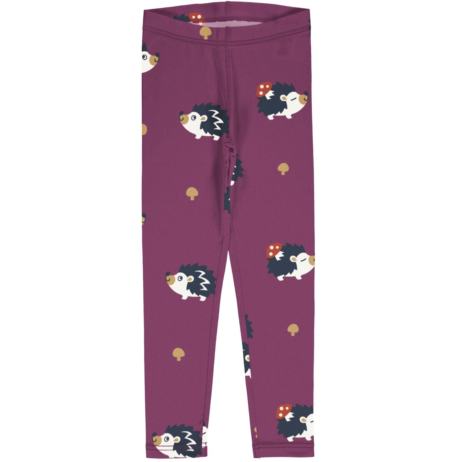 Legging van Maxomorra met egeltjes print in het paars van biologisch katoen