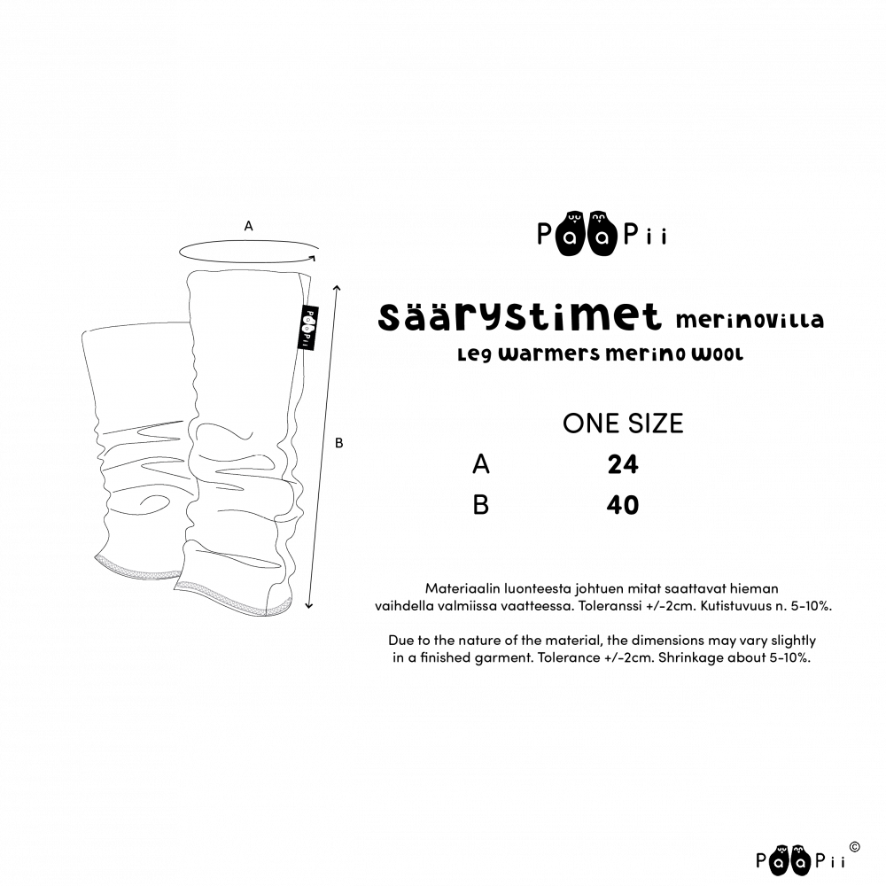 Beenwarmers / Leg Warmers 100% Merinowol Black – Paapii Design