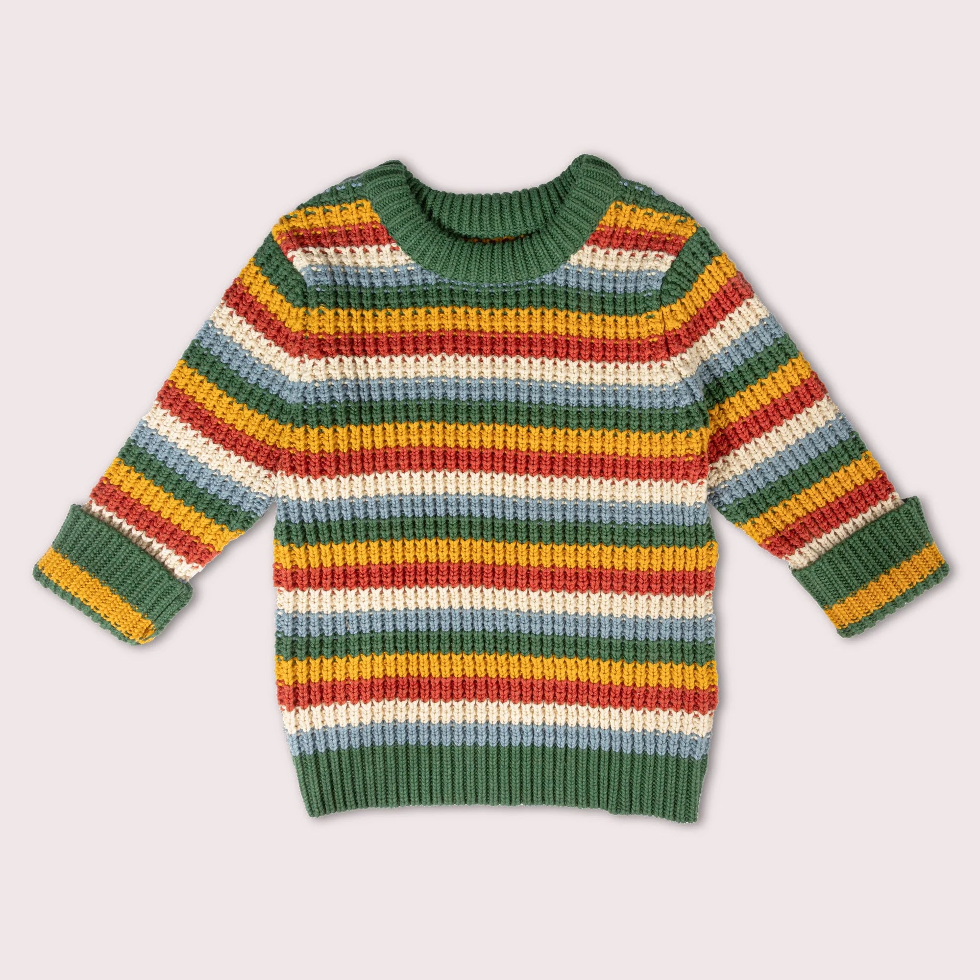 Trui / Rainbow Waffle Snuggly Knitted Jumper - Little Green Radicals