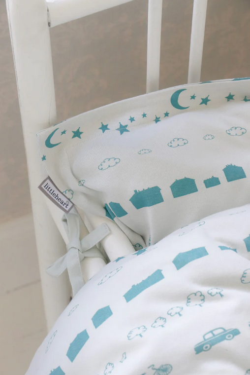 Dekbedset wieg Little Sky Mint – Littleheart