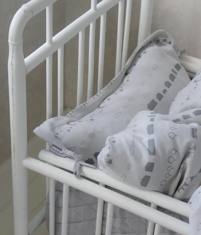 Dekbedset wieg Little Sky Soft Grey – Littleheart