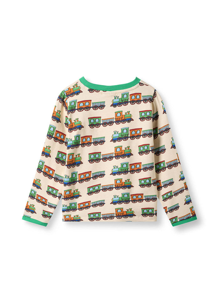 Longsleeve Gala Top with Trains - Småfolk
