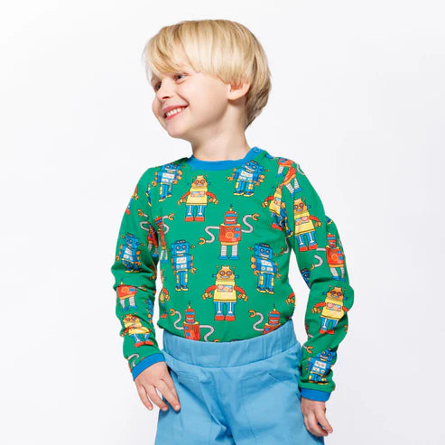 Longsleeve / Umalin long-sleeved top with robots - Småfolk