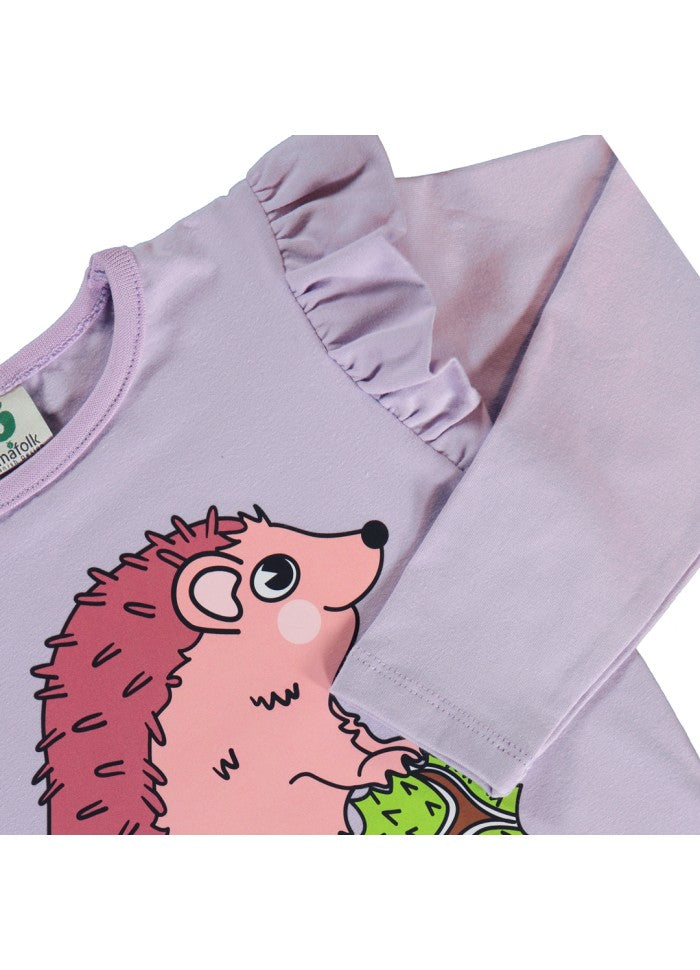 Longsleeve with hedgehogs Lila - Småfolk