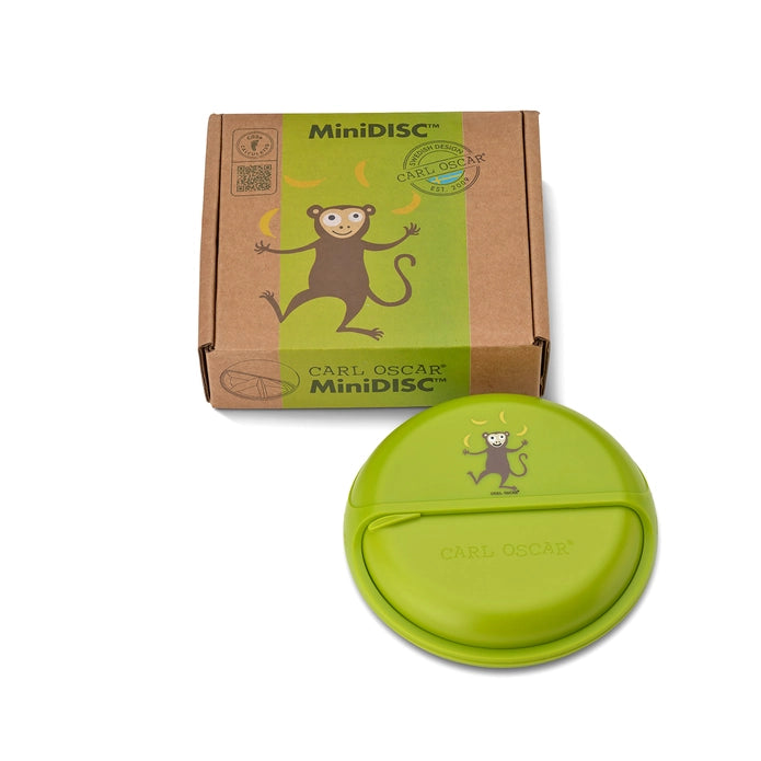 Carl Oscar MiniDisc snacktrommel Monkey Lime met aap in groene kleur