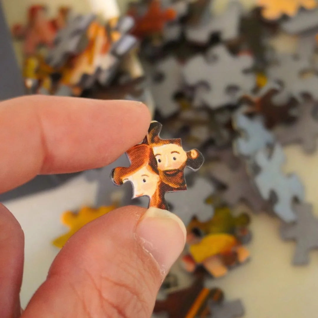 Mini Puzzel Christmas Warmth - Illustrator under a Blankie