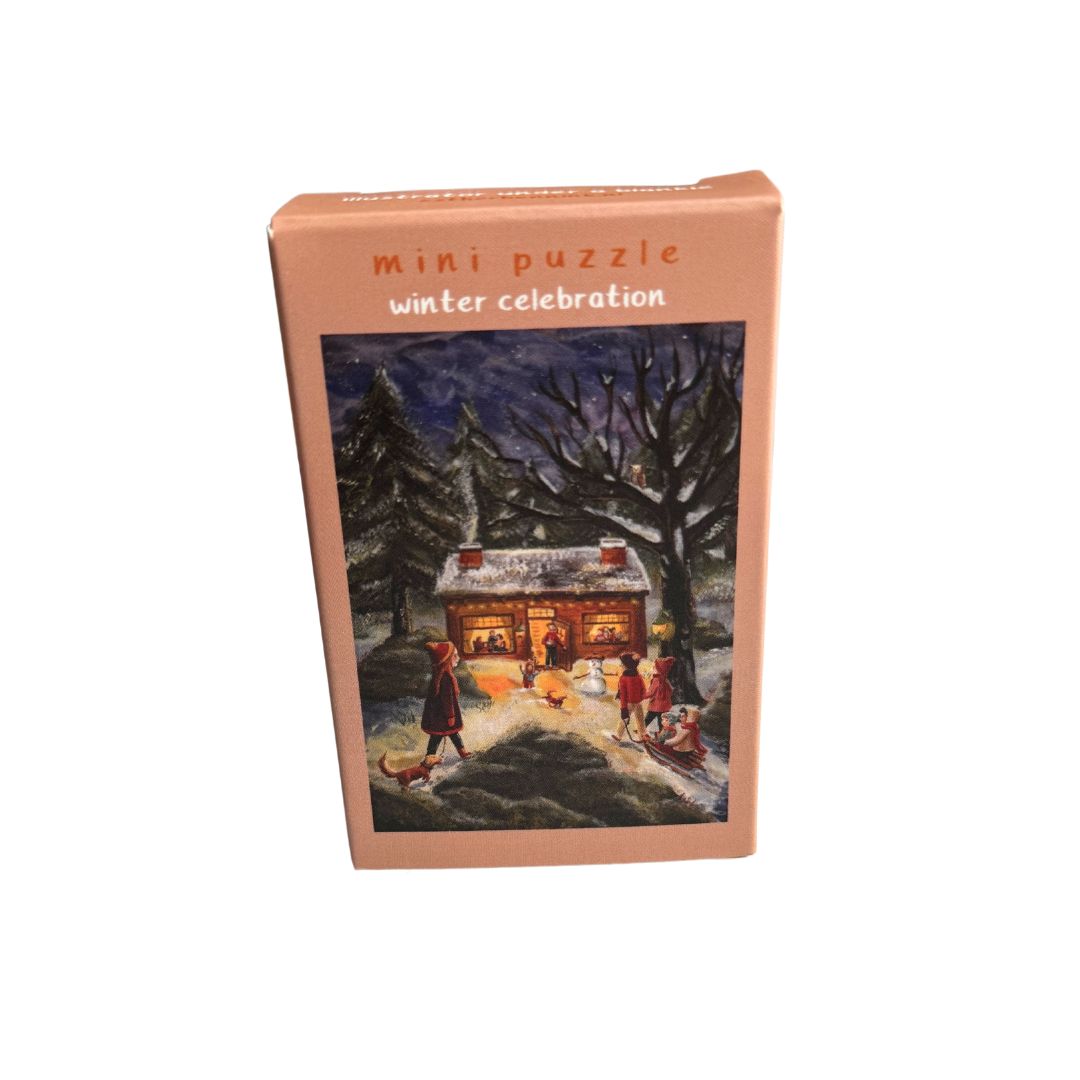Mini Puzzel Winter Celebration - Illustrator under a Blankie