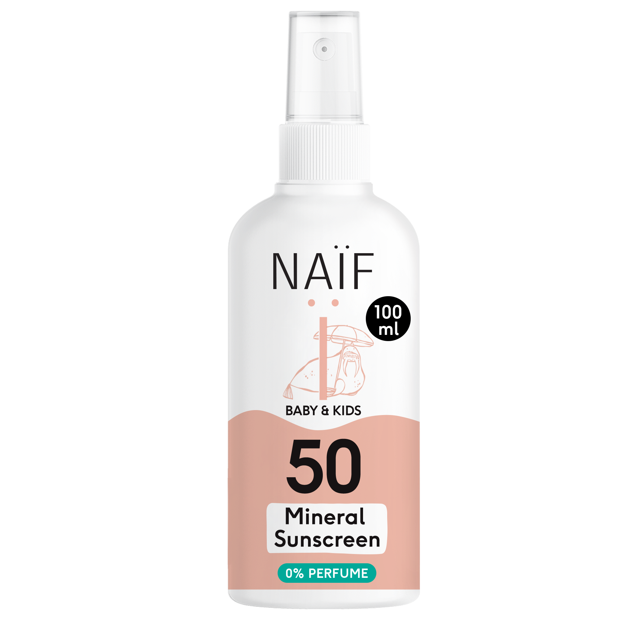 Minerale Zonnebrandspray 0% parfum Baby & Kids - SPF50 - 100ml – Naïf
