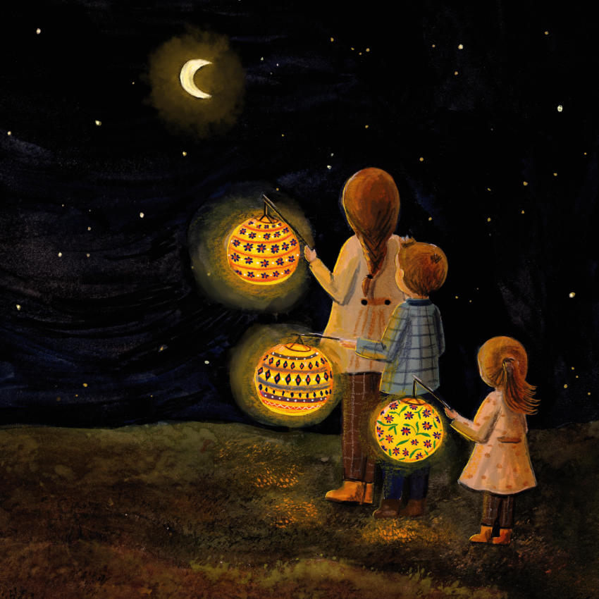 Toverplaat lampionnenmagie / Magic sheet lantern magic - Illustrator under a blankie