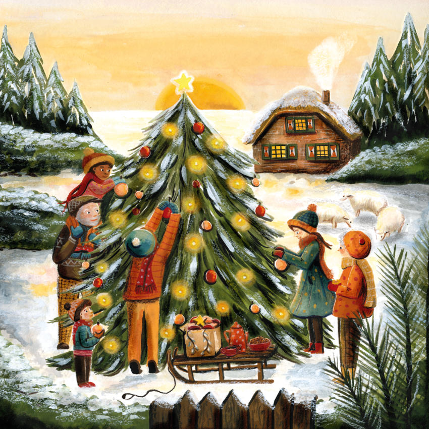 Toverplaat de grote kerstboom / Magic sheet the big Christmas tree  - Illustrator under a blankie