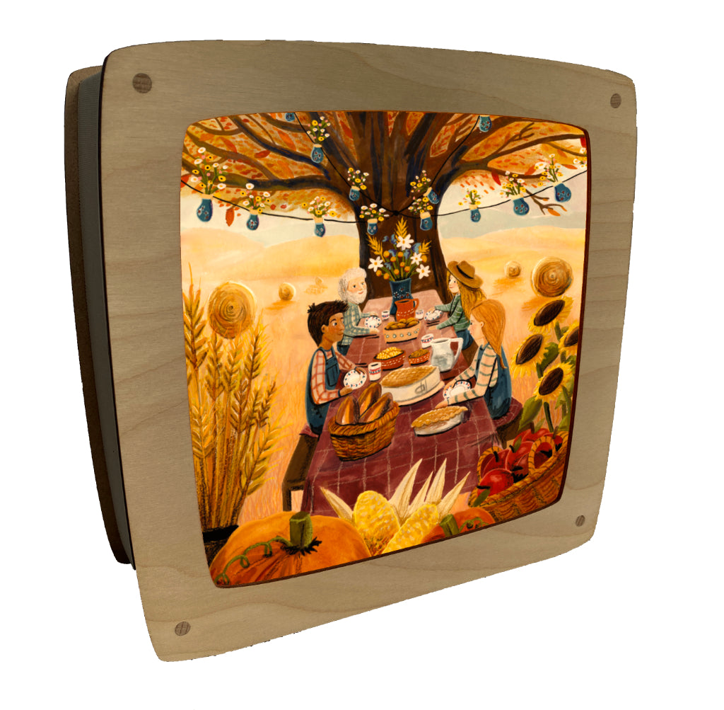 Toverplaat oogstfeest / Magic sheet harvest celebration - Illustrator under a blankie