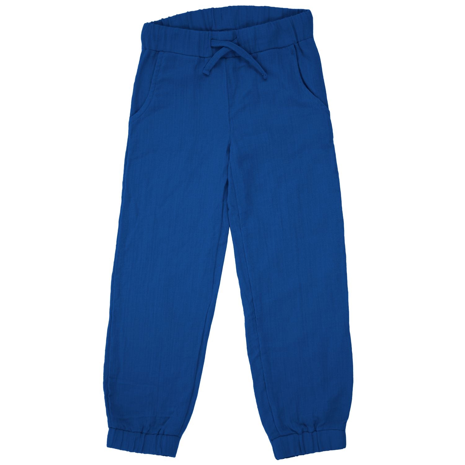 Blauwe muslin pants (broek) van Maxomorra van biologisch katoen