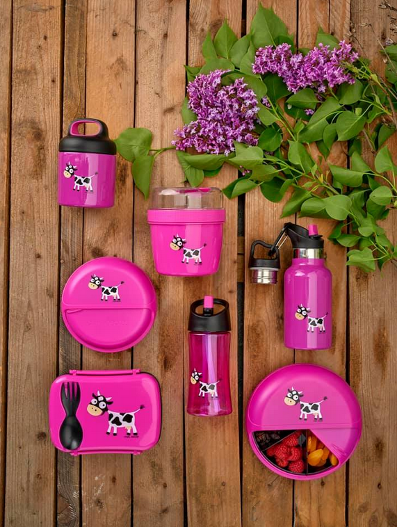 Water Bottle 0.35 L Cow Pink – Carl Oscar