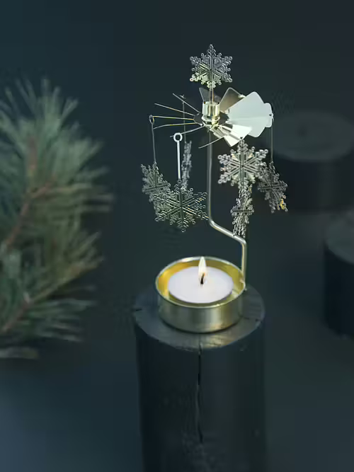 Rotary candle holder Snow Flake Gold - Pluto Produkter