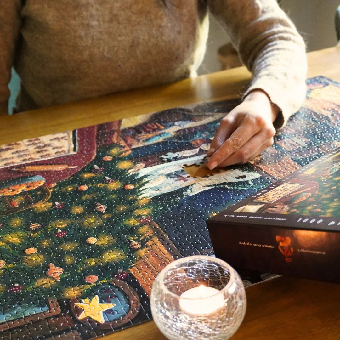 Puzzel Cosy Christmas 1000 stukjes - Illustrator under a Blankie