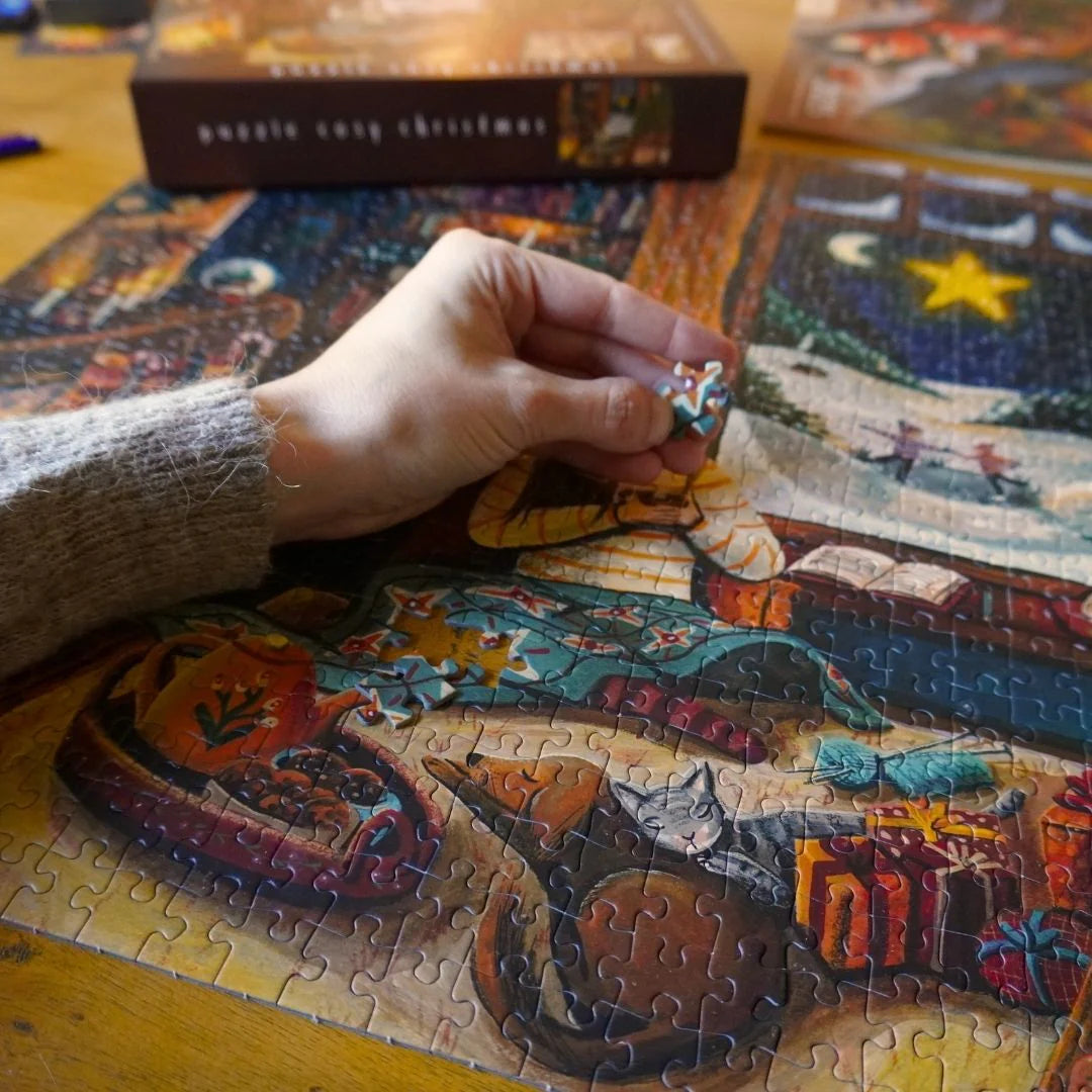 Puzzel Cosy Christmas 1000 stukjes - Illustrator under a Blankie