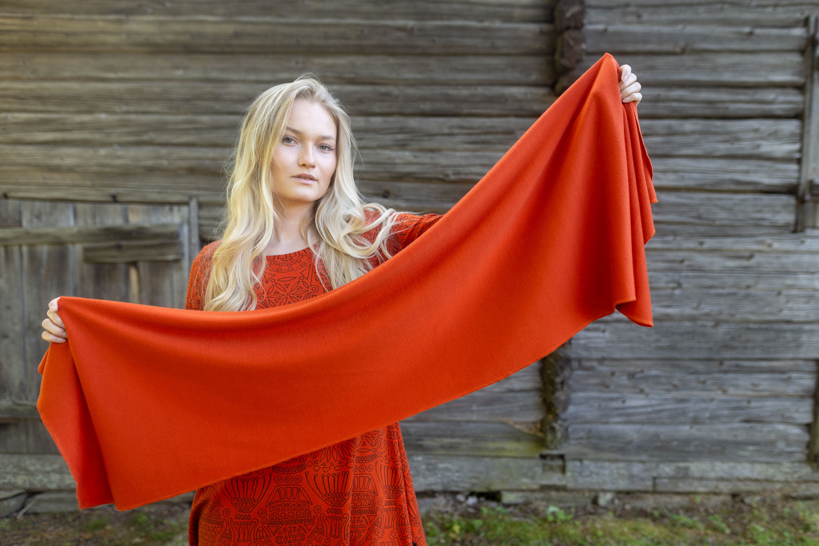 Sjaal / Scarf 100% Merinowol Rust – Paapii Design