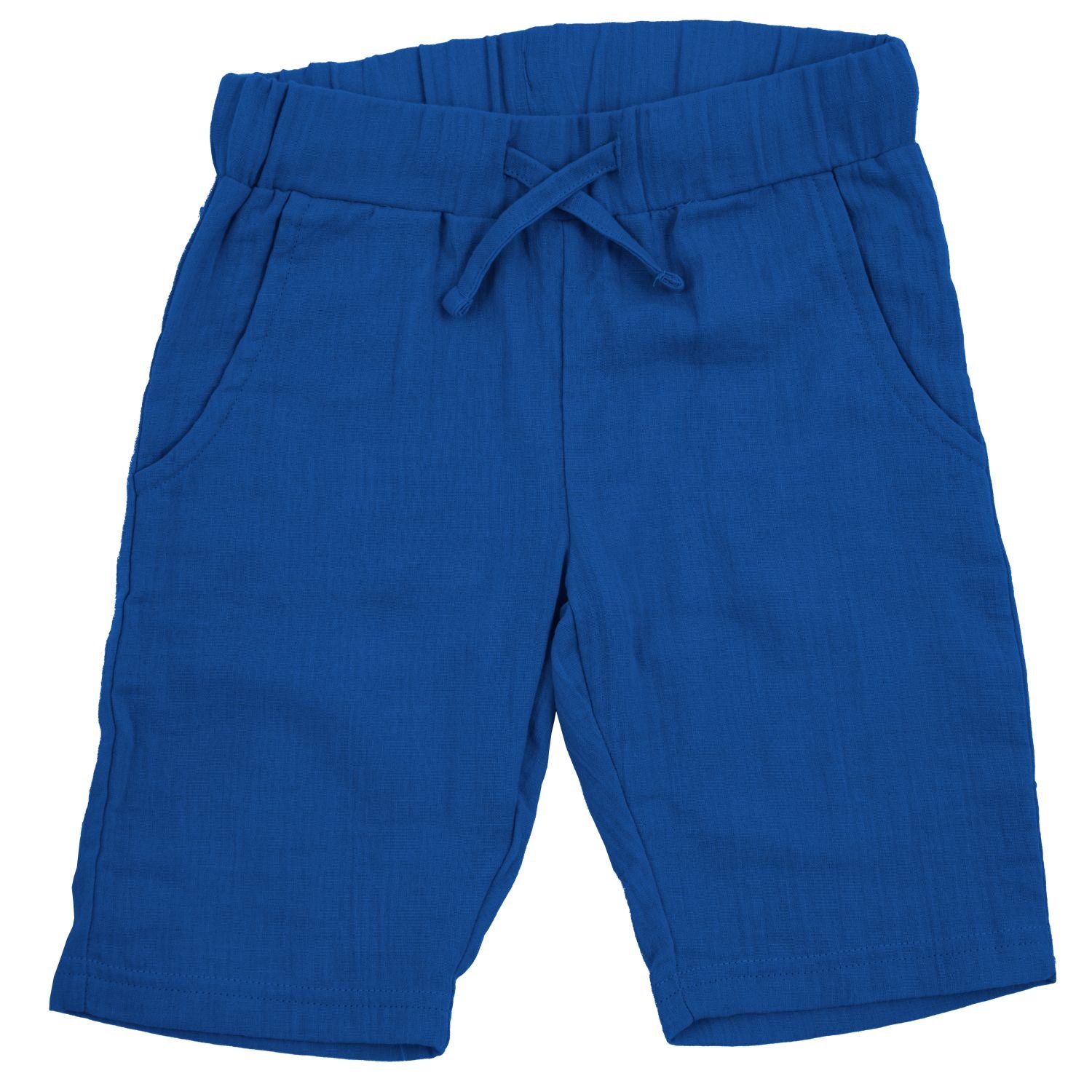 Blauwe muslin knee shorts van Maxomorra van biologisch katoen