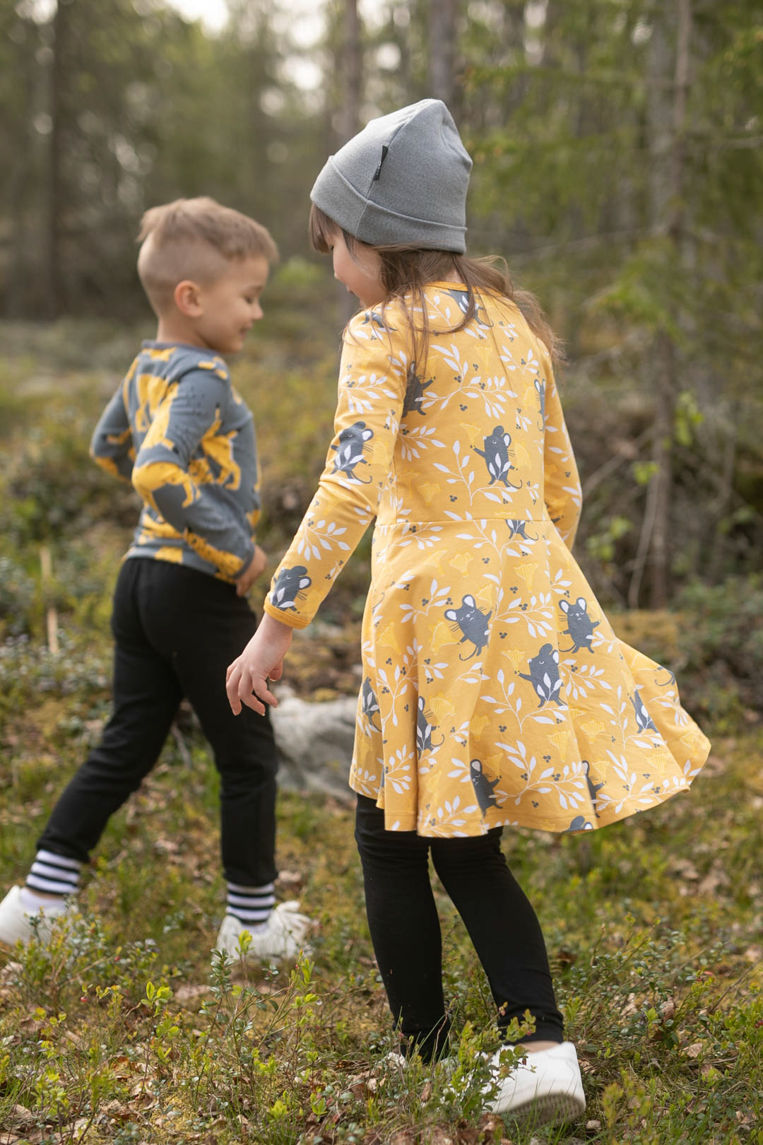 Jurk / SINNA Skater Dress Chanterelle Ochre – Paapii Design