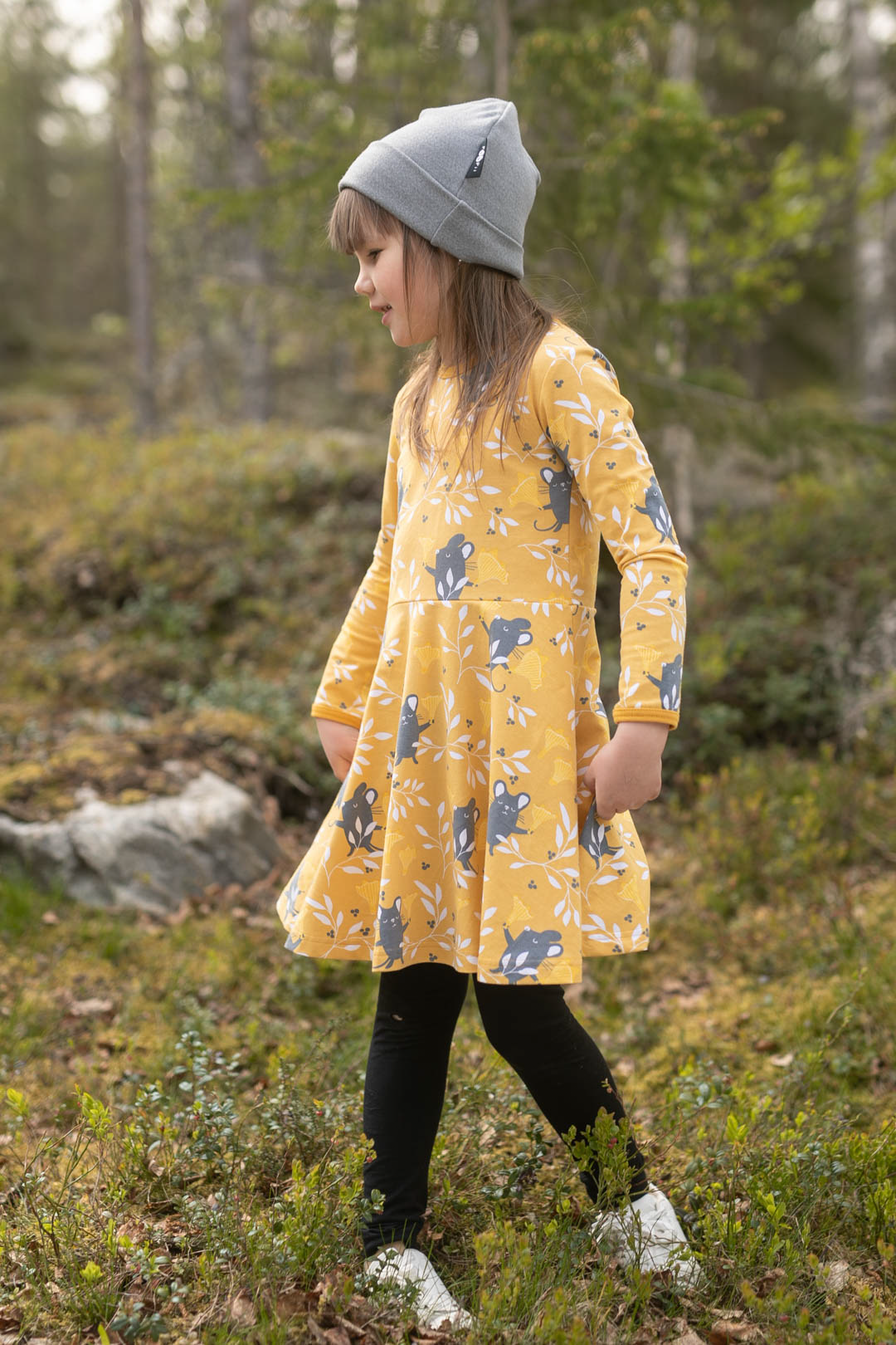 Jurk / SINNA Skater Dress Chanterelle Ochre – Paapii Design