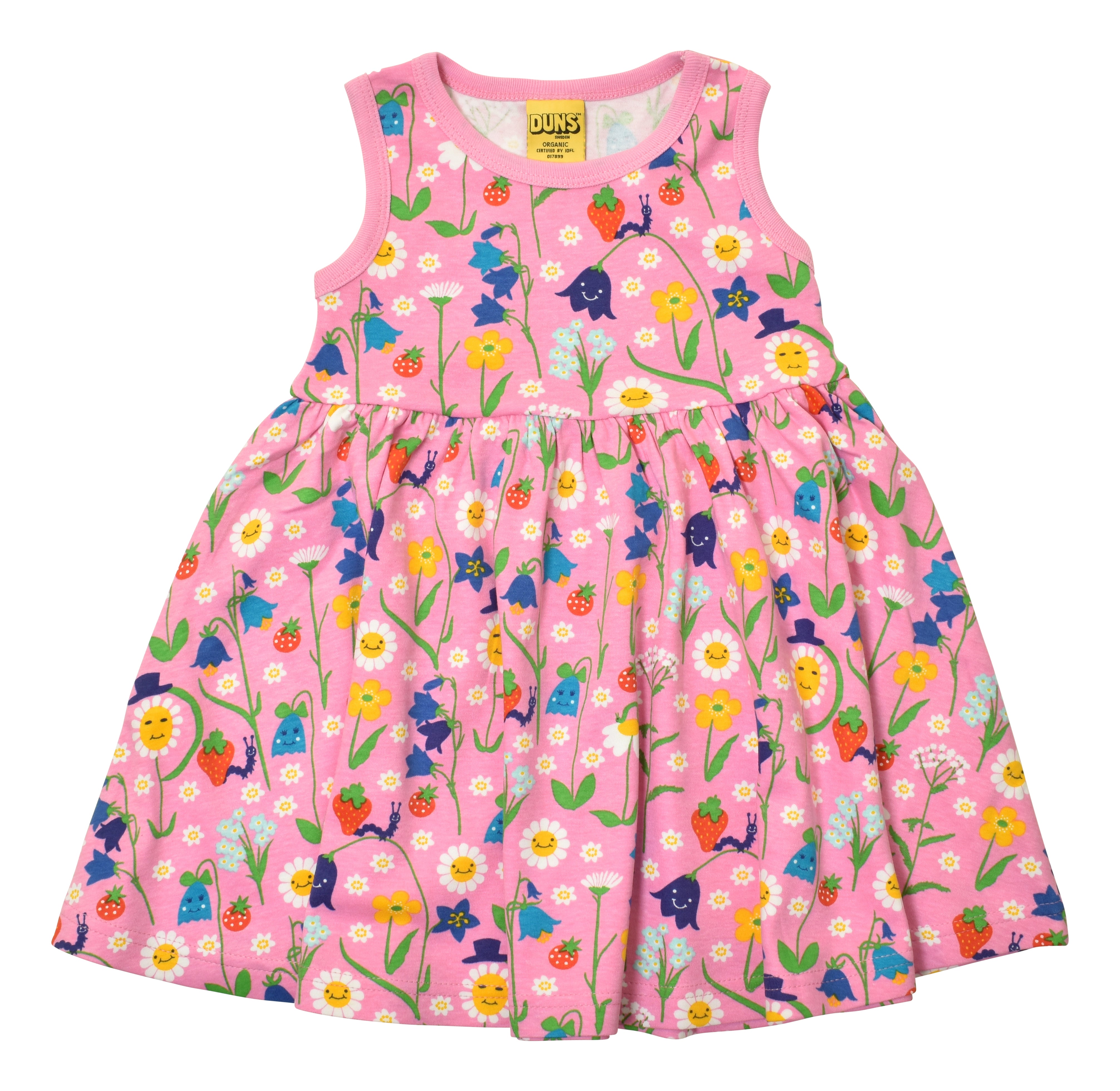 Jurk / Sleeveless Gathered Dress Chiffon Lilac Happy Flower - Duns Sweden