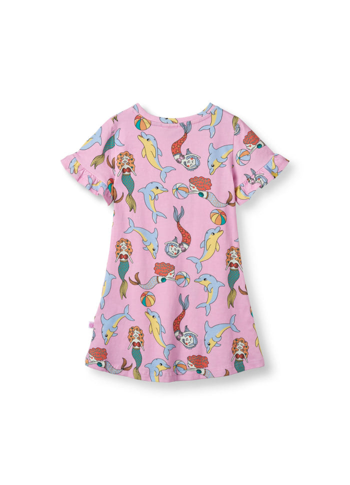 Jurk / Dress with Mermaids & Dolphins - Småfolk