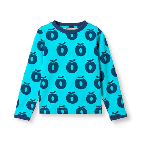 Longsleeve ICONICS Elstar with apples - Blue Atoll - Småfolk