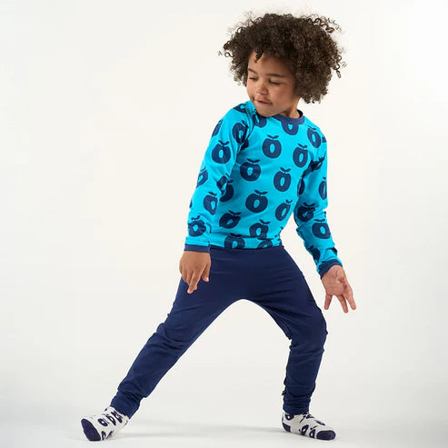 Longsleeve ICONICS Elstar with apples - Blue Atoll - Småfolk