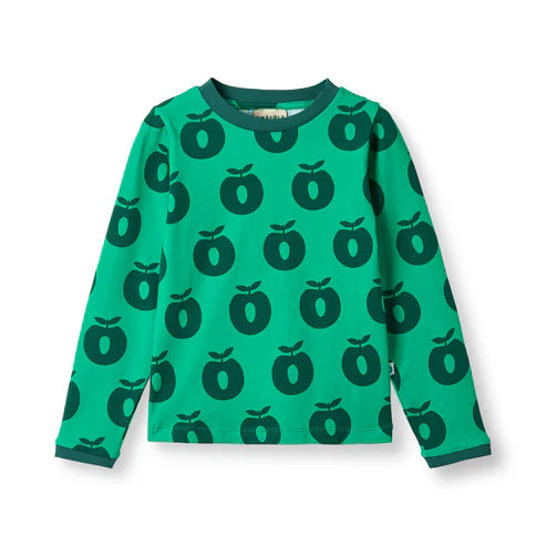 Longsleeve ICONICS Elstar with apples - Green - Småfolk