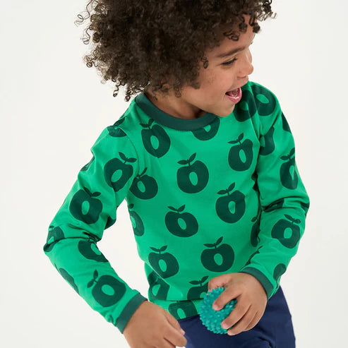 Longsleeve ICONICS Elstar with apples - Green - Småfolk