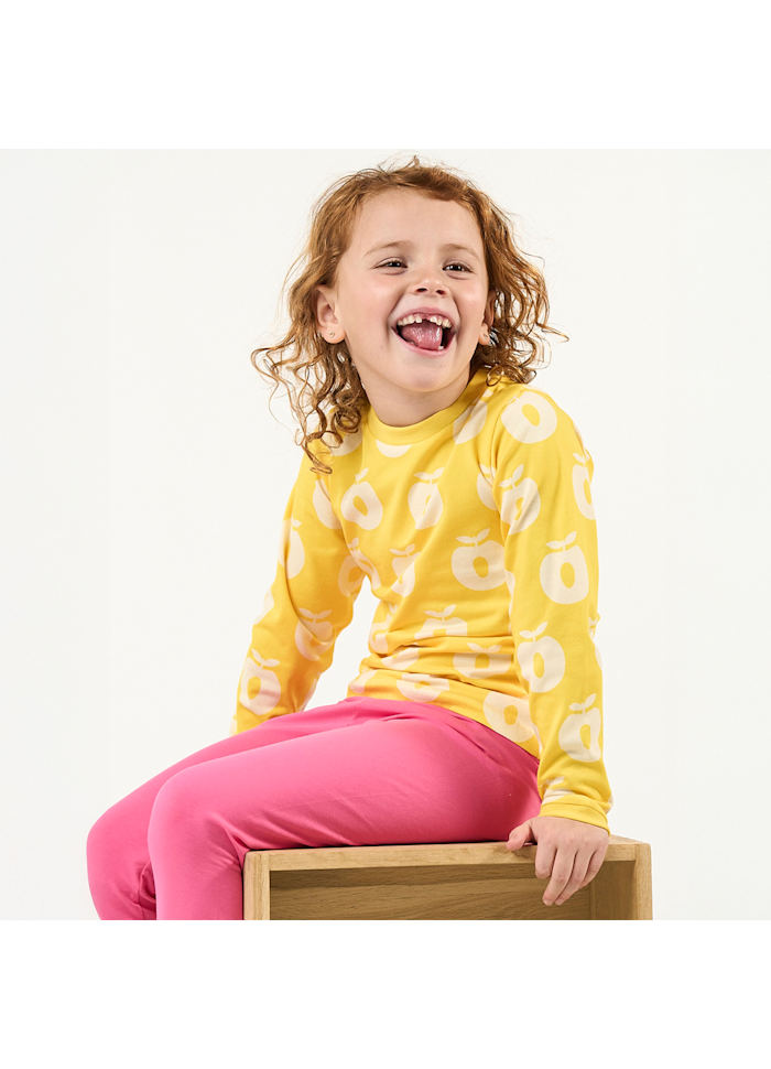 Longsleeve ICONICS Elstar with apples - Yellow - Småfolk