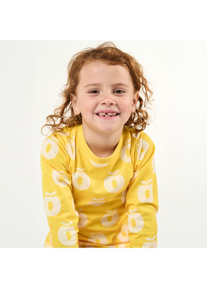 Longsleeve ICONICS Elstar with apples - Yellow - Småfolk