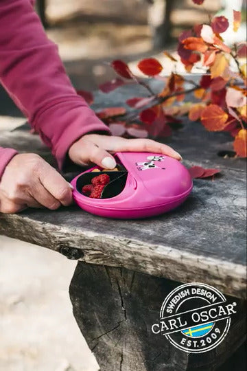 Kids SnackDISC™ Snacktrommel Cow Pink – Carl Oscar