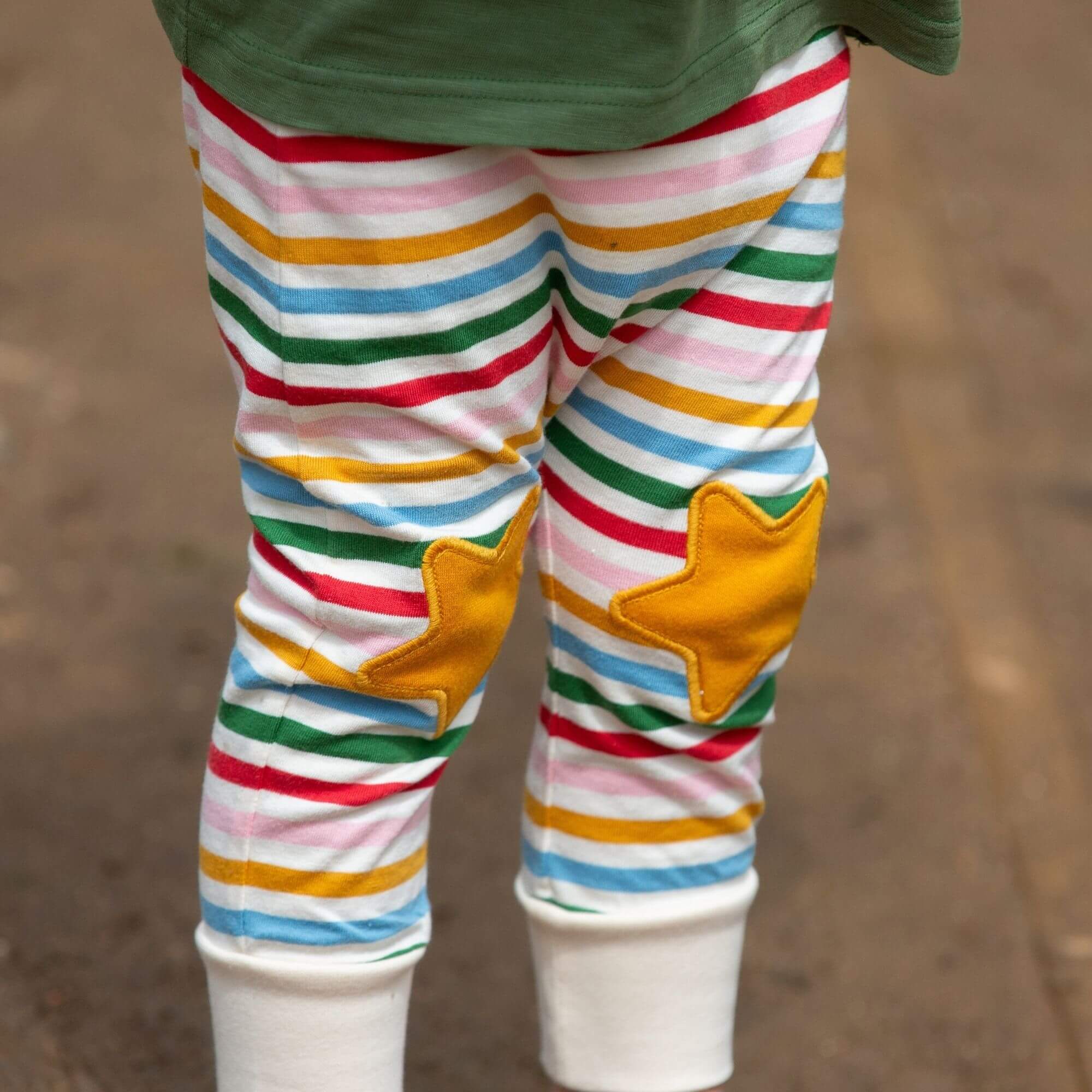 Broek Stars Knee Patch Striped Joggers - Little Green Radicals