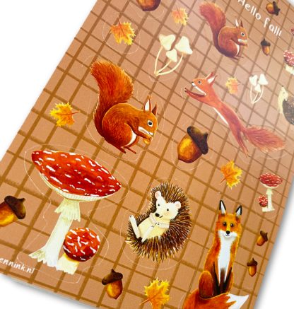 Stickervel hello fall! - Illustrator under a blankie