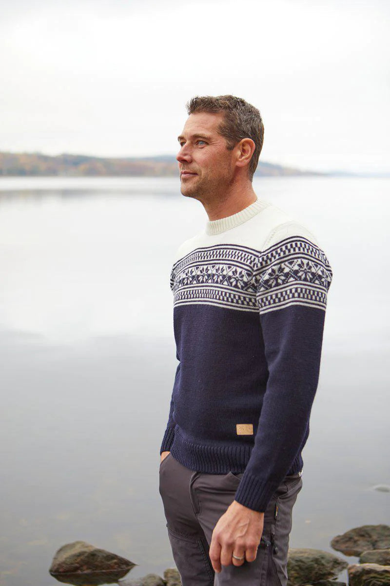 Sweater Vidar Crewneck Navy - Ivanhoe of Sweden