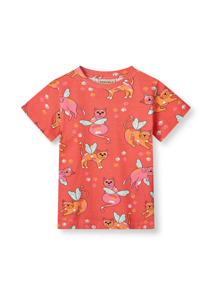 T-shirt with Cats Pink Punch - Småfolk