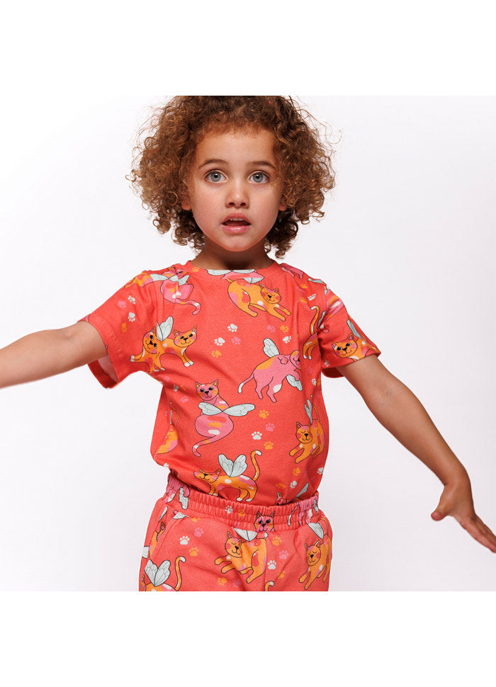 T-shirt with Cats Pink Punch - Småfolk