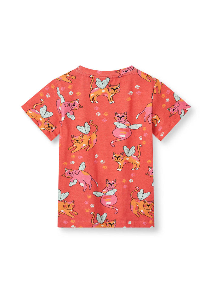 T-shirt with Cats Pink Punch - Småfolk