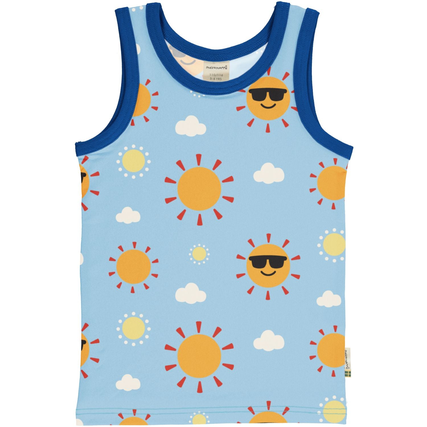 Tanktop (hemd) van Maxomorra met sun print van biologisch katoen