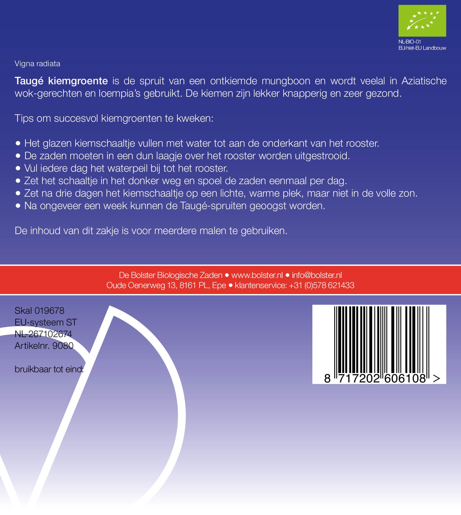 Taugé Kiemgroente Biologische Zaden - De Bolster