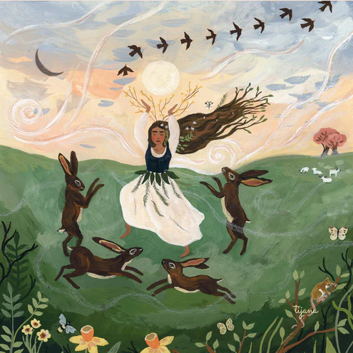 Toverplaat Dancing with Hares Silhouette – Tijana Draws