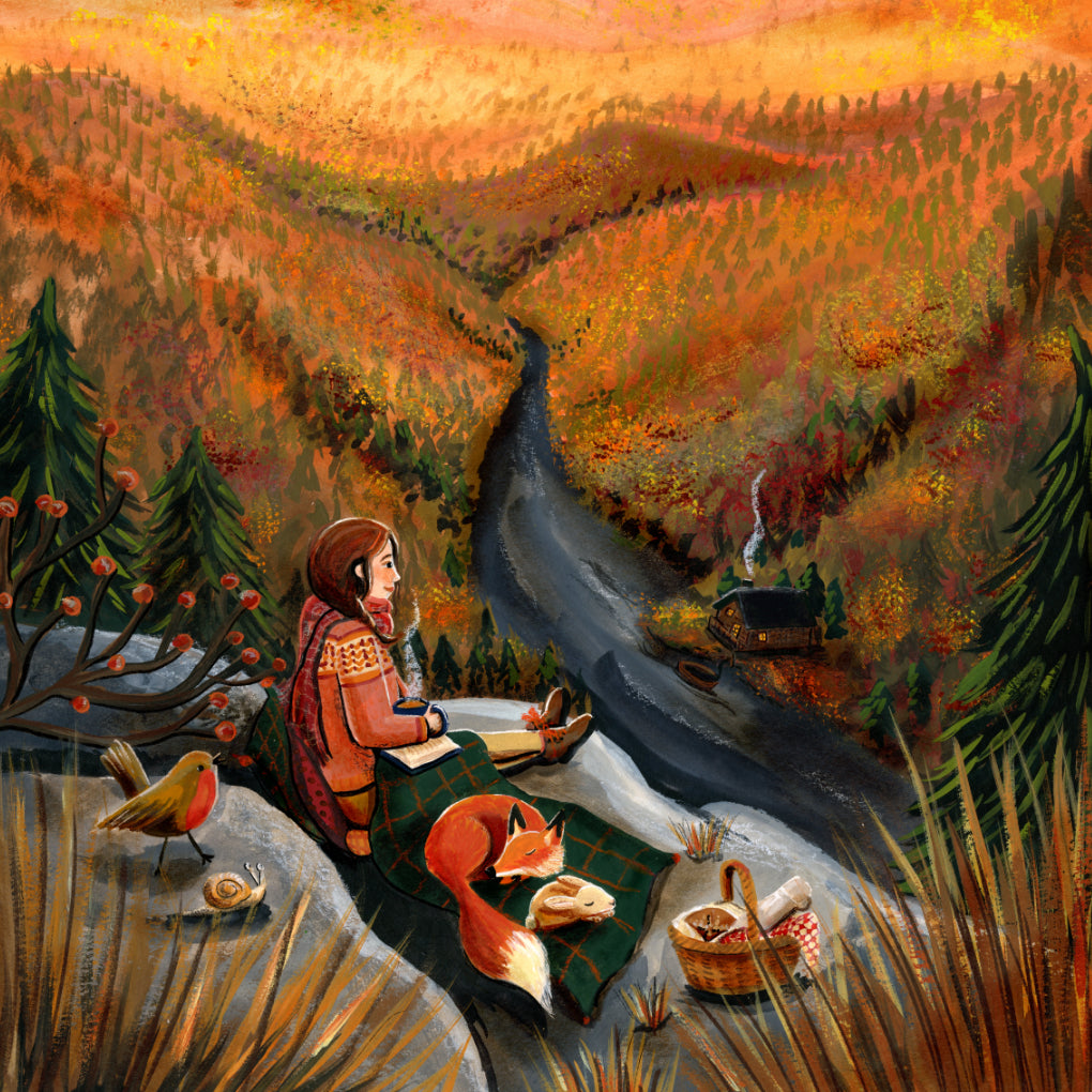 Toverplaat Autumn Picnic - Illustrator under a blankie