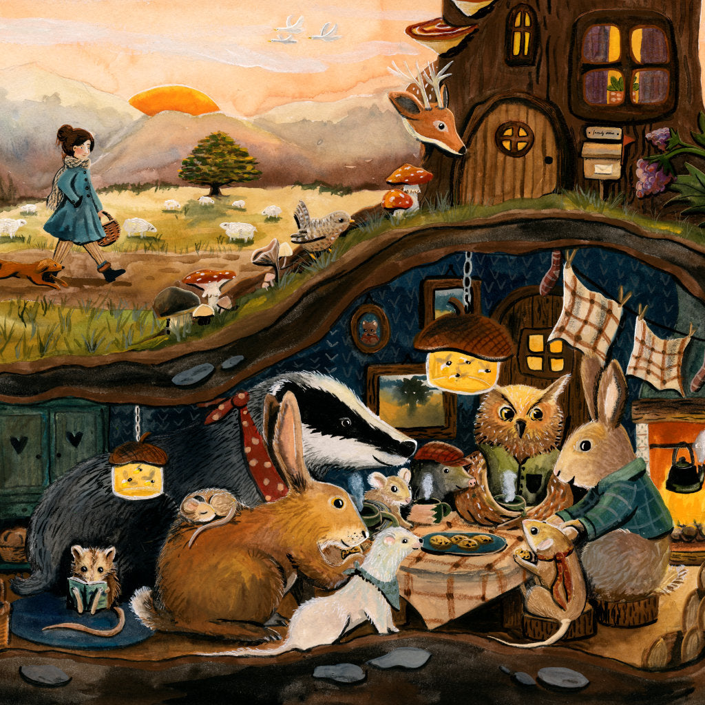 Toverplaat Cosy in the Woods - Illustrator under a blankie